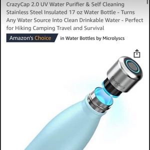 Crazy Cap 2 17oz Water Bottle with UV LED in cap